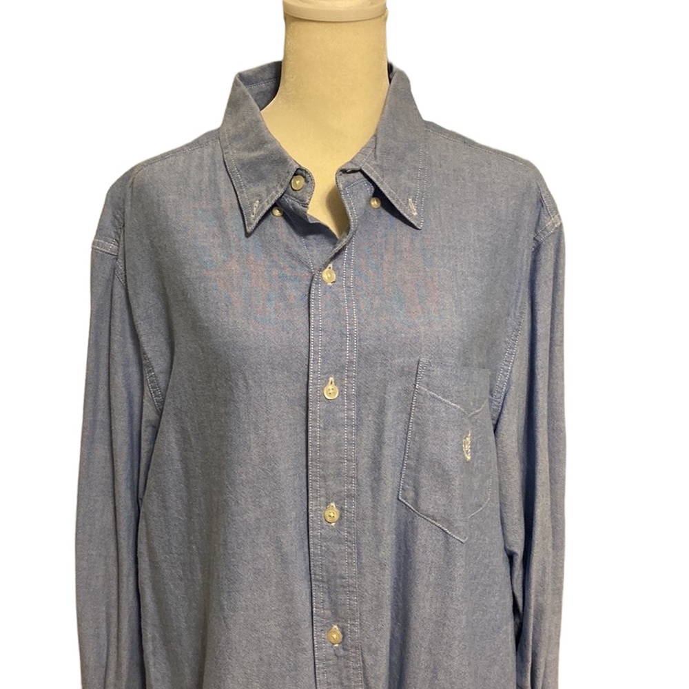 Chaps Blue Button Down Shirt - image 2